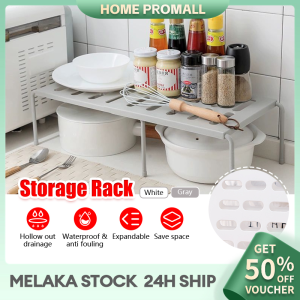 Expandable Kitchen Rack Cabinet Counter Shelf Organizer Retractable Tableware Under Sink Spice Shelf Desktop Storage