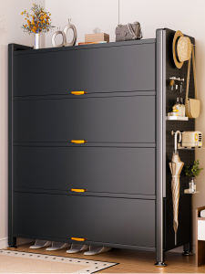 Modern Minimalist Steel Shoe Cabinet Integrated Wall-Mounted Large Capacity Storage Home Entrance Hall Dustproof Rack