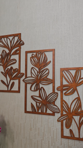 Dekorasi Dinding Rumah Minimalis Motif Bunga Hiasan Dinding Kayu