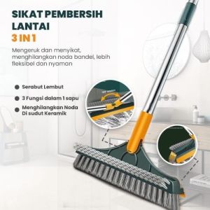 SMF.E305 Sikat Lantai Dorong 3in1 Wiper 3in1 Pembersih Lantai Kamar Mandi Portable Sapu Lancip Model V