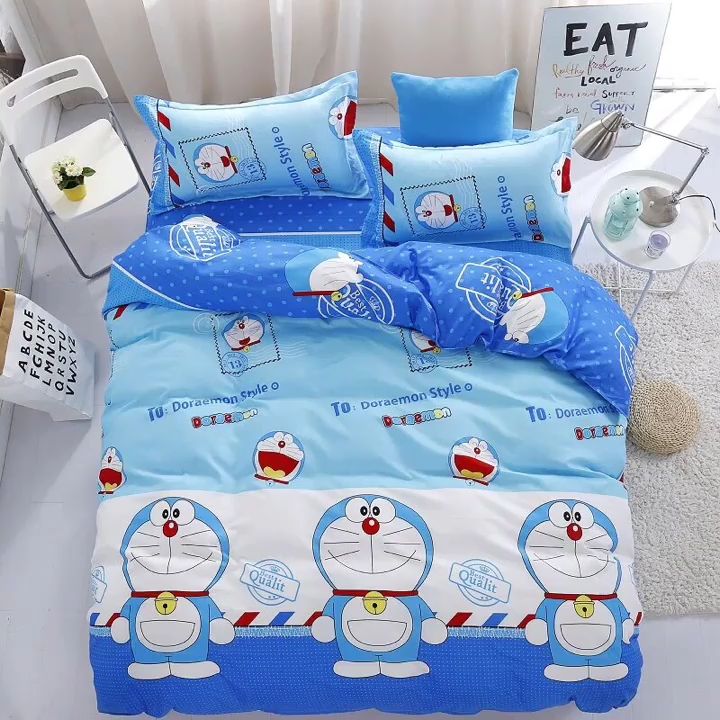 Bộ Vỏ Chăn Ga Gối 5 Món Mẫu Đào Cam Chất Liệu Cotton Poly Drap Giường ...