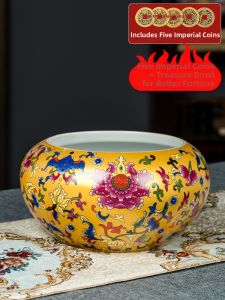 Prosperity Attracting High-end Cloisonné Porcelain Fortune Basin Ornament