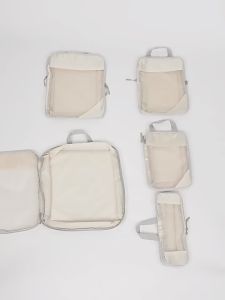 Portable Luggage Travel Storage Bags 5 Pcs Set Compression Organize Bag for Suitcases Wardrobe Clothes Shoes Storage Lightweight Dustproof Large Capacity Travel Organizer