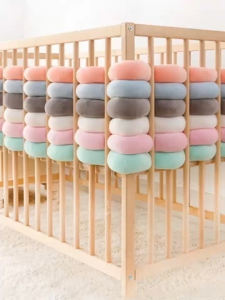 5m Baby bed Crib fence soft wrap crash-proof strip/Single strand winding KnotPillow/Baby bed bumper