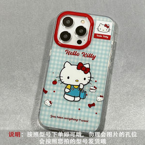 Cartoon Blue Plaid Silicone Phone Case for OPPORENO12PRO RENO10 RENO9 with Lanyard Anti-Fall Full Cover Protection Compatible with Multiple Models