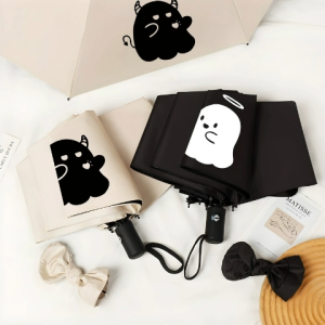 Cute cartoon folding umbrella Cream wind automatic/manual umbrella sunscreen UV umbrella student gift