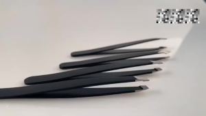 ZEO Eyebrow Tweezers Stainless Steel Professional Trimmer Eyelash Clip Flat/oblique