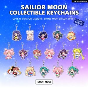 Bandai | Sailor Moon Acrylic Keychain Layered Usagi Tsukino Mamoru Chiba Anime Cute Pendant Charm DIY Gift
