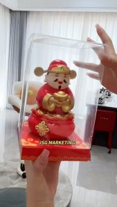 Solar-powered automatic swaying God of Wealth figurine. Lucky charm for store home living room. Opening gift for business.