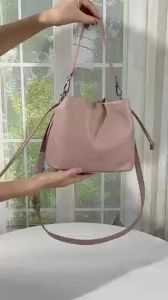 8044#Irene Novy Genuine Leather Commuter Versatile Shoulder Messenger Bag Niche Fashion Handbag
