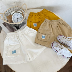 Boys Cotton Linen Short Pants Summer Breathable Casual Loose Fit Straight Leg Five-Quarter Length Trendy And Handsome Kids Wear
