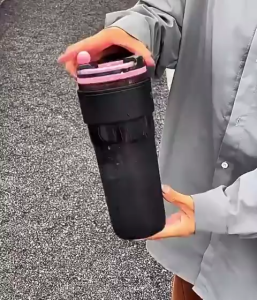 1200ML Simplicity Large Capacity Plastic Water Cup Portable Beverage Bottle Outdoor Fitness Sports Straw Cup