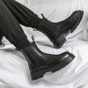 NUDANLAI | Mens Fall/Winter New High-Top Thick Sole Height-Increasing Chelsea Boots