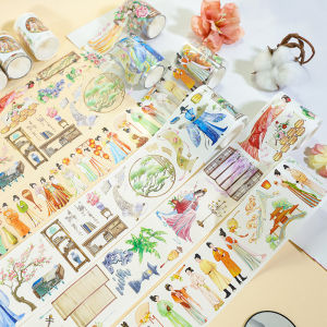 Creative Sticker New Product Five Treasure Cultural Creative Scrapbooking Paper Tape Collage Decoration Landscape Personagem