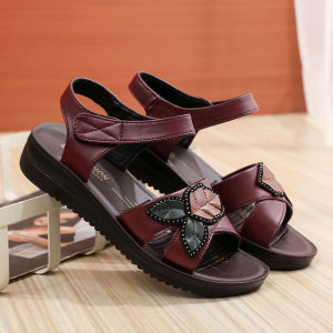 Comfortable Anti-Slip Soft Bottom Mom Sandals for Women Summer Casual Slip-On Shoes Suitable for Middle-Aged And Elderly