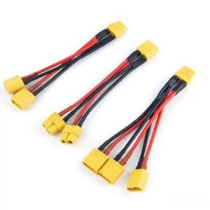 XT60 Dual Extension Y Splitter Connector Nam/Nữ Cáp 3 Chiều 14AWG10CM Dây Silicon Cho RC Pin Động Cơ Song Song
