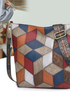 High Quality Small Bag Womens 2024 New Arrival Fashion Patchwork Tote Bag Large Capacity Commuter Bag Niche Style Shoulder Messenger Bag