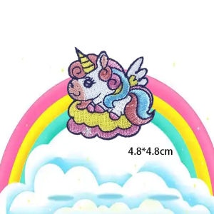 Delicate Rainbow Horse Self Adhesive Embroidery Patch Premium Cloth Ornament For Notebook Clothing Handbag