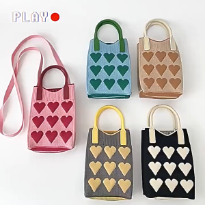 UISN MALL # Fashion Knitted Bag Reusable Small Crossbody Bag Mini Cute Phone Bag For Women Sling bag#SJ0602