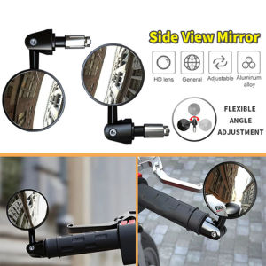 SEAMETAL Aluminum Allay Motorcycle Rearview Mirror HD Lens Adjustable Side View Mirror One Pair