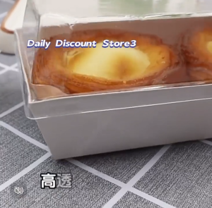 50PCS Kraft Sushi Tray Sandwich Box Pastry Dessert Box Clear Lid Container Cake Packaging for Food