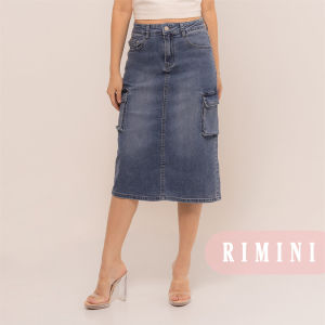 RIMINI - Bawahan Rok Cargo Wanita Denim Size 26-33 - Claudy Skirt 5234