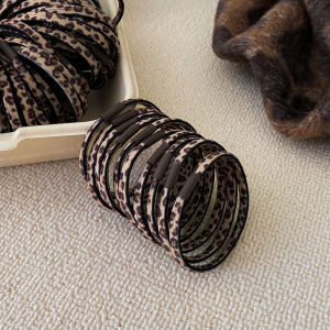High Elasticity Leopard Print Hair Ties for Women Autumn Winter Fashionable Durable Hair Bands Outdoors Versatile Hair Ropes