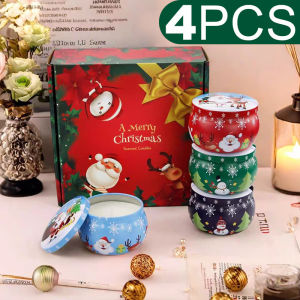 4-in-1 Scented Candle Christmas Creative Gift Box Smokeless Scented Candle Handmade dried flower soy wax Christmas gifts