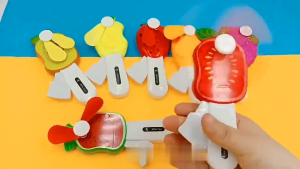 FR-C1313 Kipas Angin Anak Mini Fan Manual Genggam Karakter Buah Lucu Portabel / Mainan Kipas Angin