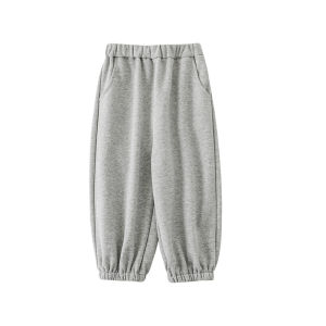 Children Letter Print Drawstring Ankles Crescent Pockets Casual Pants