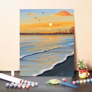 Modern Simplicity Digital Painting DIY Acrylic Landscape Bouquet Sunset Decorative Hand Painting Color in High-End Feeling