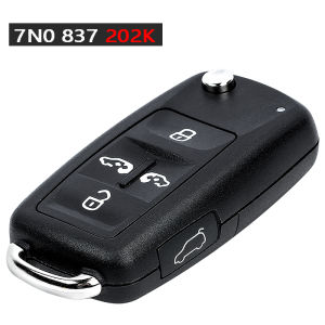 KEYECU 7N0 837 202K / 7N0 837 202BK 433MHz ID48 MQB48 Chip Flip Remote Key Fob for VW Volkswagen Multivan Sharan 2011-2016