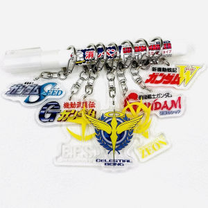 Gundam Keychain Seed W Attila Reverse Federation Gianwan Anime Cartoon Collectible Badge Stand Toy for Otaku