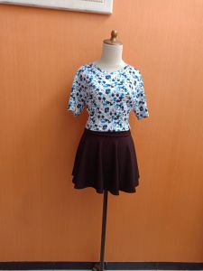 atasan kaos pria wanita putih motif mickey SOO JOO blouse L cewek cowok lengan pendek