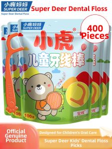 SUPER DEER | Ultra Fine Childrens Dental Floss Picks 400 Pieces