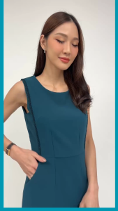 Laboratory เดรส 8881# เดรสแขนกุด ทรงสอบ แต่งลูกไม้ มีไซส์ S-3XL