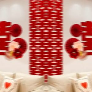 Wedding decoration - wrinkled flower wedding stickers set / 婚礼布置 婚房布置套装 结婚用品 - 皱花喜字套装