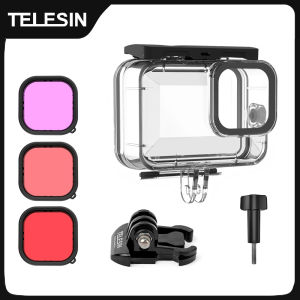 TELESIN 60M Waterproof Case For GoPro Hero 13 12 11 10 9 Underwater Diving Housing Cover With Filter Action Camera Accessories