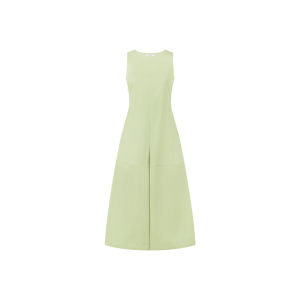 MEIYANG | Hepburn Style Chocolate Colored Round Neck Sleeveless Dress