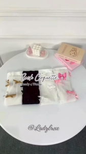 LadyLuxe - Celana Stocking Panjang Wanita Pantyhouse Pita Mutiara Lolita Korea Transparan KK023