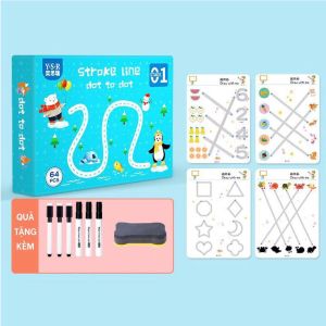[FREESHIP MAX] Bé tập tô vẽ thông minh xóa được 64 trang đồ chơi giáo dục rèn luyện kỹ năng cầm bút tập làm quen với các nét cơ bản_Sankid Toys