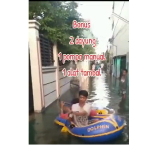 RAJA Perahu Karet dayung tiup untuk 2 orang hiburan mini arum jeram tim sar memancing - XC713