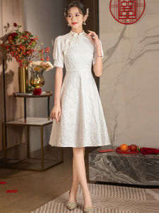 Young Style Reformed Cheongsam Dress New Chinese Style National Trend Summer 2025 New Model High Waist Slim Fit Midi Dress