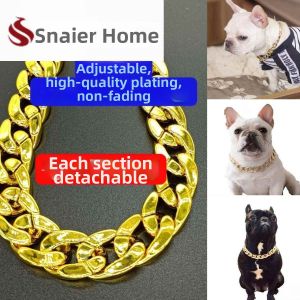 FEIZHUXIANSEN | Simulated Large Gold Chain Pet Necklace