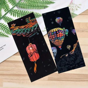 12PCS Scenery Scratch Bookmarks Paper Scratch Rainbow Bookmarks DIY Bookmark Crafts for Book Lovers Students Rewards Gifts