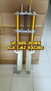 USD UP SIDE DOWN KLX 150 SHOCK DEPAN CNC CUSTOM TRAIL SUPERMOTO KLX BF CMZ GOLD SILVER HITAM
