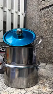 Combo 3 Nồi Inox Sus 304 Kích Thước 20Cm 18Cm 16Cm Có Nắp Và Tay Cầm Tiện Dụng
