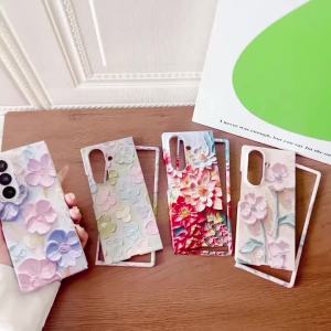 szhaiyu | For Samsung Galaxy Z Fold 8 7 6 5 Colorful Floating Flower Soft Slim Silicone Case With All Inclusive Shock Protection Cover