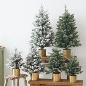 Artificial Snow Christmas Tree Gift Small Decoration Luxury Encryption Flower Shop Window Christmas Decoration Scene Layout