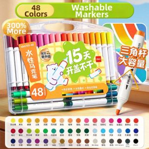 QIFUXING | 15 Days No Drying Stackable Color Washable Childrens Art Markers